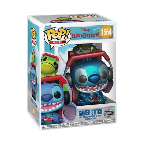 Funko Pop! Plus Lilo & Stitch Gamer Stitch Metallic Vinyl Figure #1564