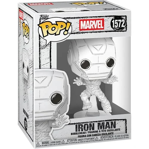 Funko Pop! Marvel Iron Man figure in packaging with Funko and Marvel logos.