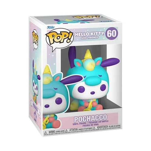 Funko Pop! vinyl figure packaging of Pochacco with colorful design on a white background