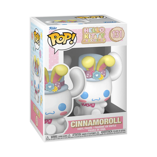 Funko Pop! vinyl figure packaging featuring Cinnamoroll from Hello Kitty and Friends on a white background.