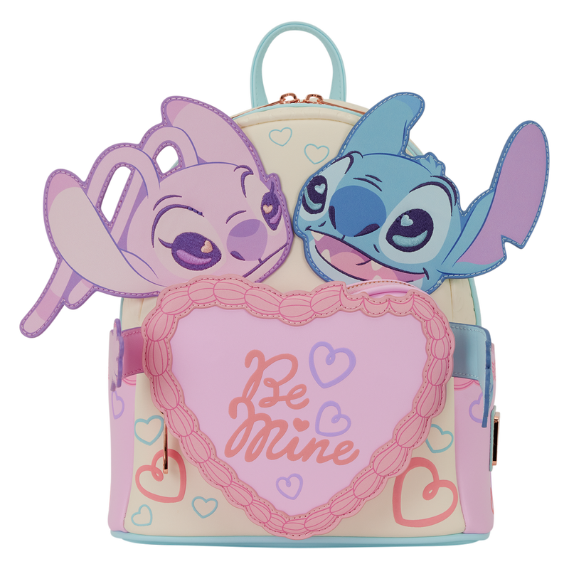 Loungefly Disney Stitch and Angel "Be Mine" Valentine’s Day Mini Backpack.