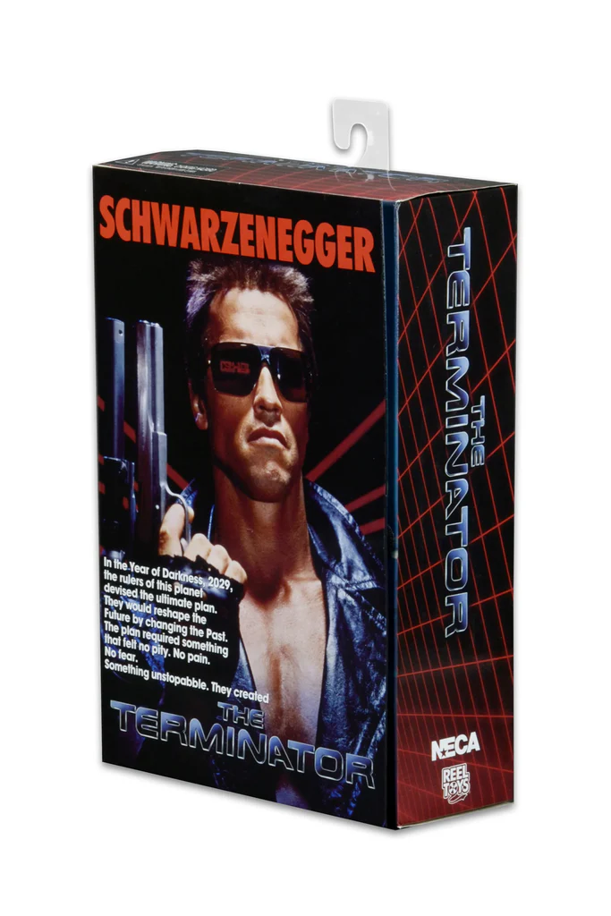 Boxed figure of a character from 'The Terminator' with Arnold Schwarzenegger on the cover.