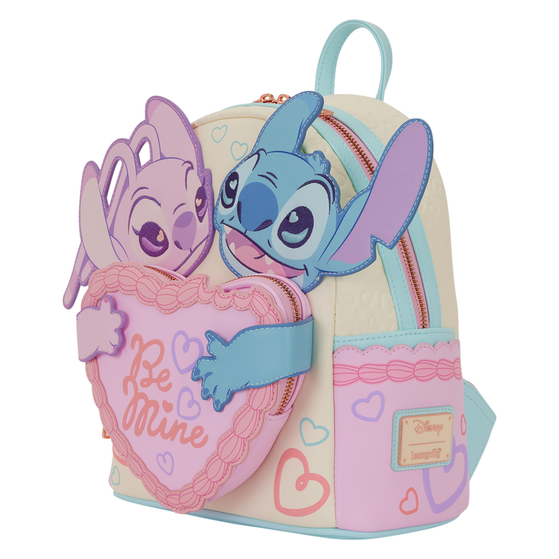 Loungefly Disney Stitch and Angel "Be Mine" Valentine’s Day Mini Backpack.