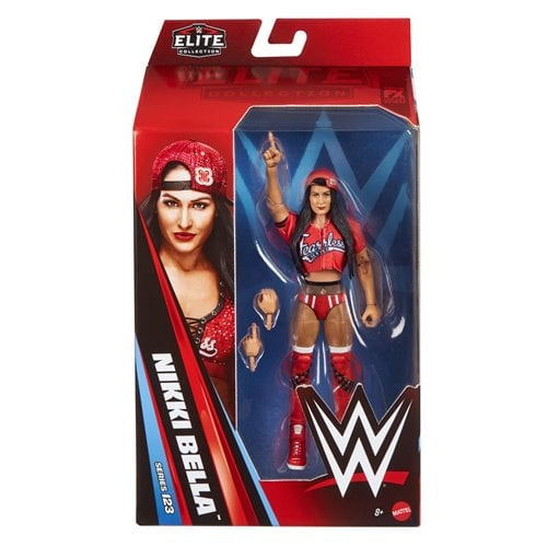 WWE Nikki Bella action figure packaging with red and black design