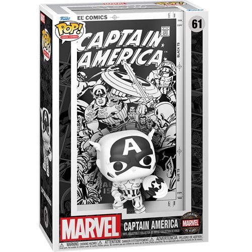 Funko Pop! Comic Covers #61 Marvel 85th Anniversary Captain America Black and White  with Case