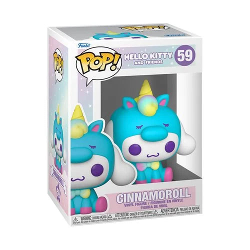 Funko Pop! vinyl figure packaging of Cinnamoroll with Hello Kitty and Friends branding.